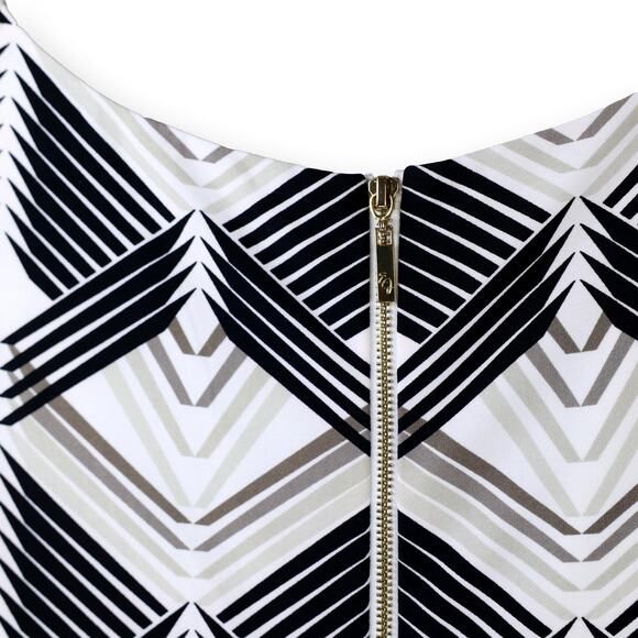 Eliza J Black White Pink Geometric Jersey Stretch Shift Dress 16W - Picture 7 of 10